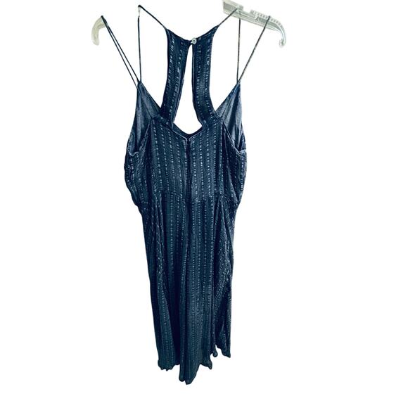 Anthropologie HD in Paris Harbor CropWide Leg Jumpsuit Cupro Navy Size 12 - Picture 4 of 6